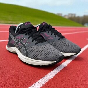 Asics Gel Flux 5 Black Gray Purple Running Shoes T861N Women Size 10
